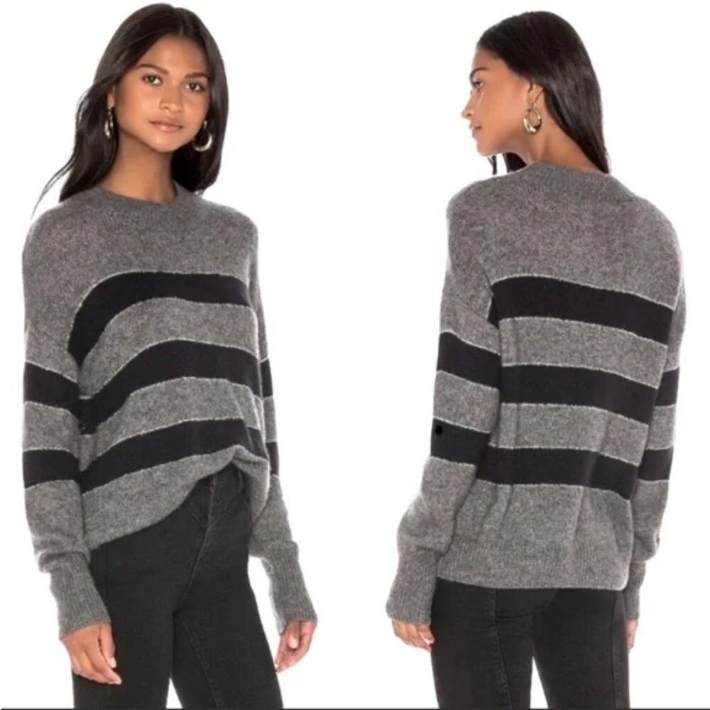 Rails / Ellise Charcoal Stripe Sweater Size Xs - image 1